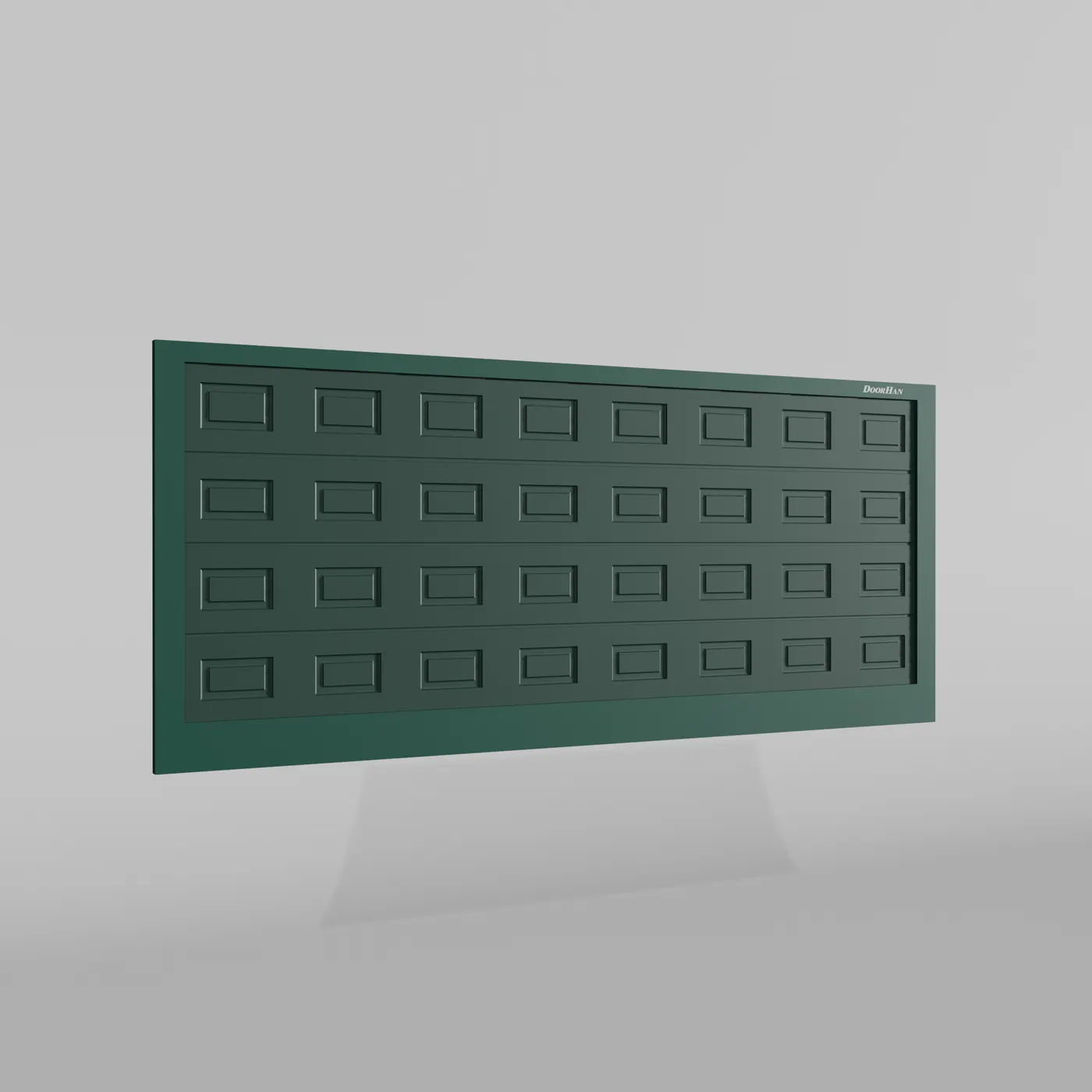 Откатные ворота DoorHan 2700х1400 цвета RAL 6005 (зелёный) с дизайном «филенка» с автоматикой