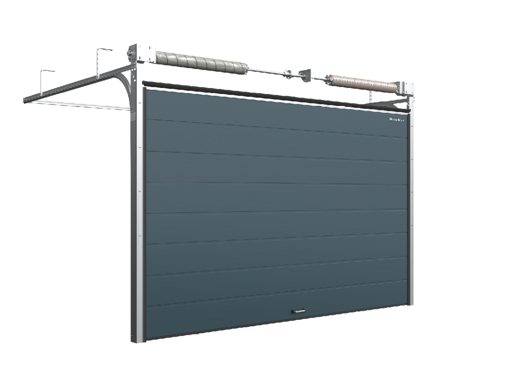 Гаражные секционные ворота из стальных сэндвич-панелей с торсионным механизмом RSD02